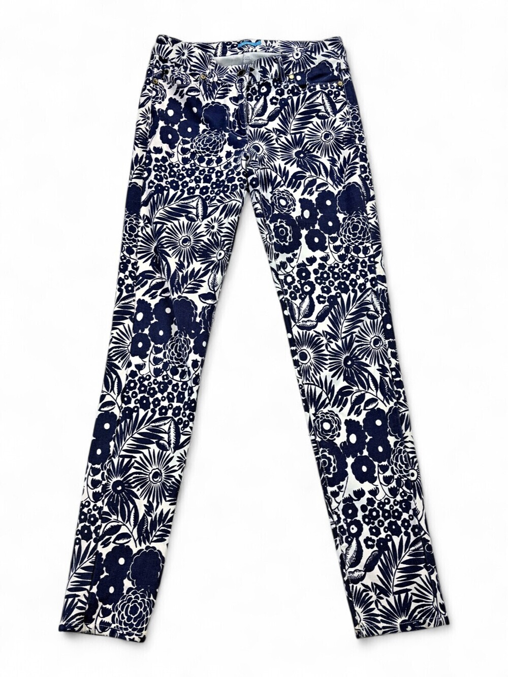 J. McLaughlin Floral Print Straight Leg Jeans Size 2